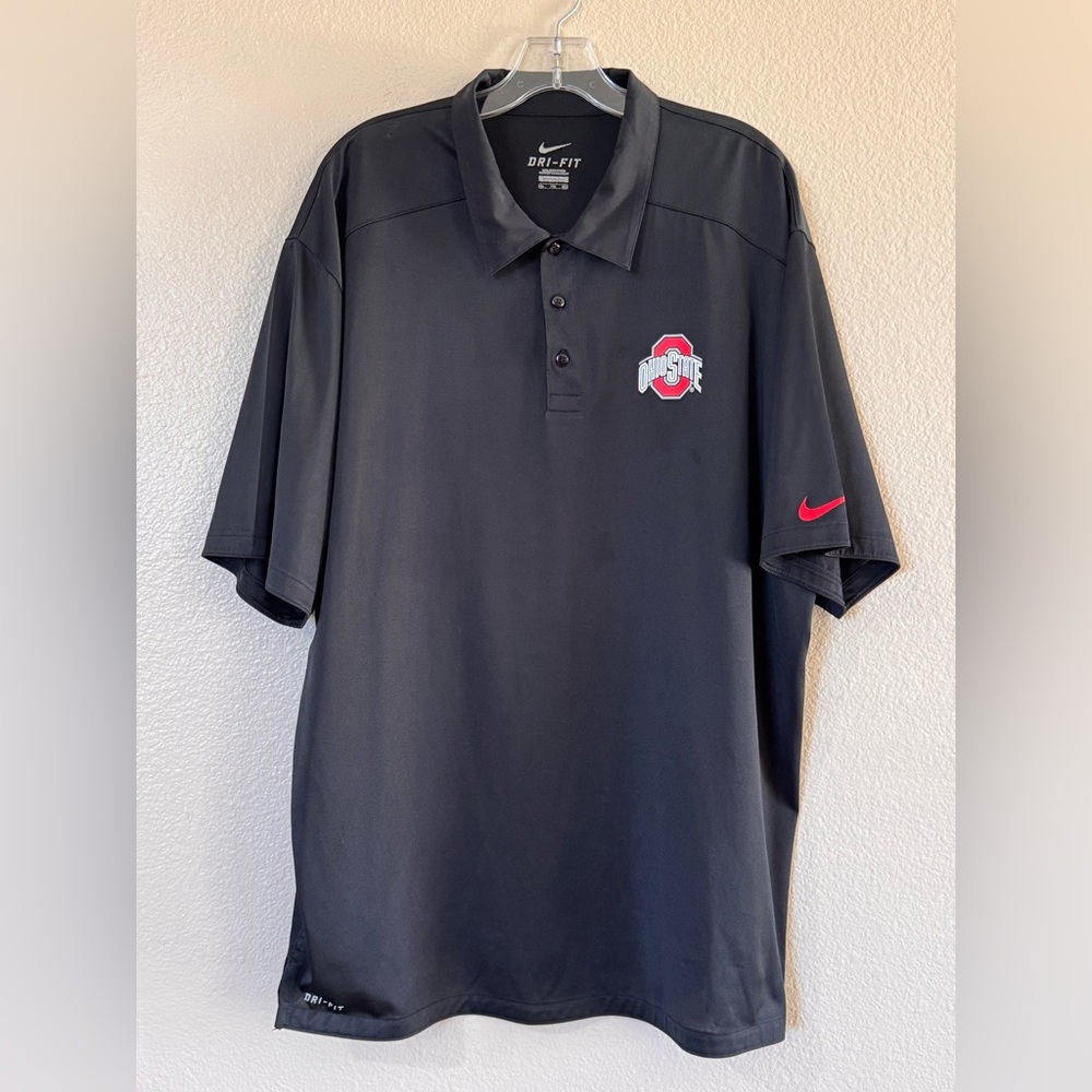 Nike Ohio State Buckeyes Dri-FIT Sideline Coaches Polo Black XXL 27628X